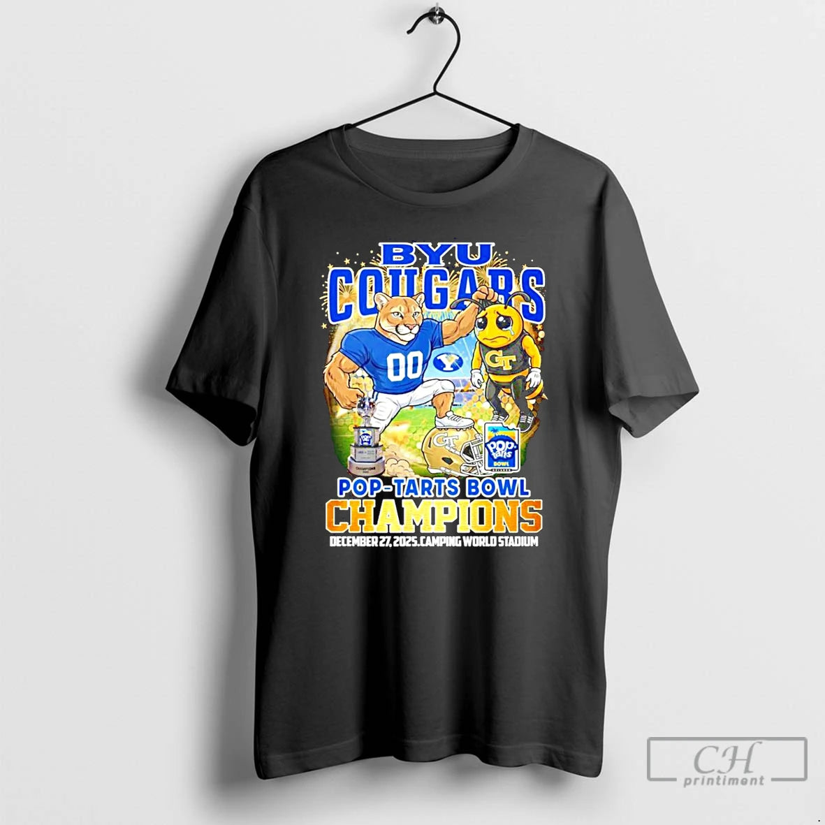 Classic Byu Cougars 2025 Pop Tarts Bowl Champions Mascot T-Shirts, Hoodie, Sweatshirt | PopFlextees.com