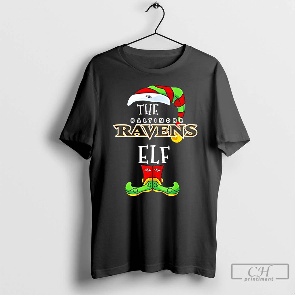 Classic Baltimore Ravens Christmas Elf T-Shirts, Hoodie, Sweatshirt | PopFlextees.com