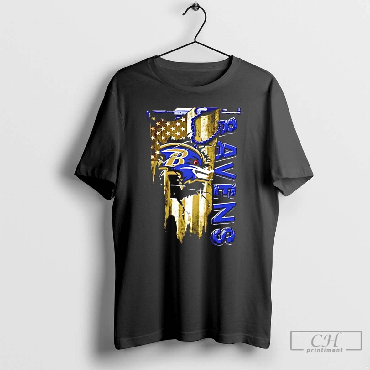 Classic Baltimore Ravens Football Battle Shattered Usa Flag Rip Design T-Shirts, Hoodie, Sweatshirt | PopFlextees.com