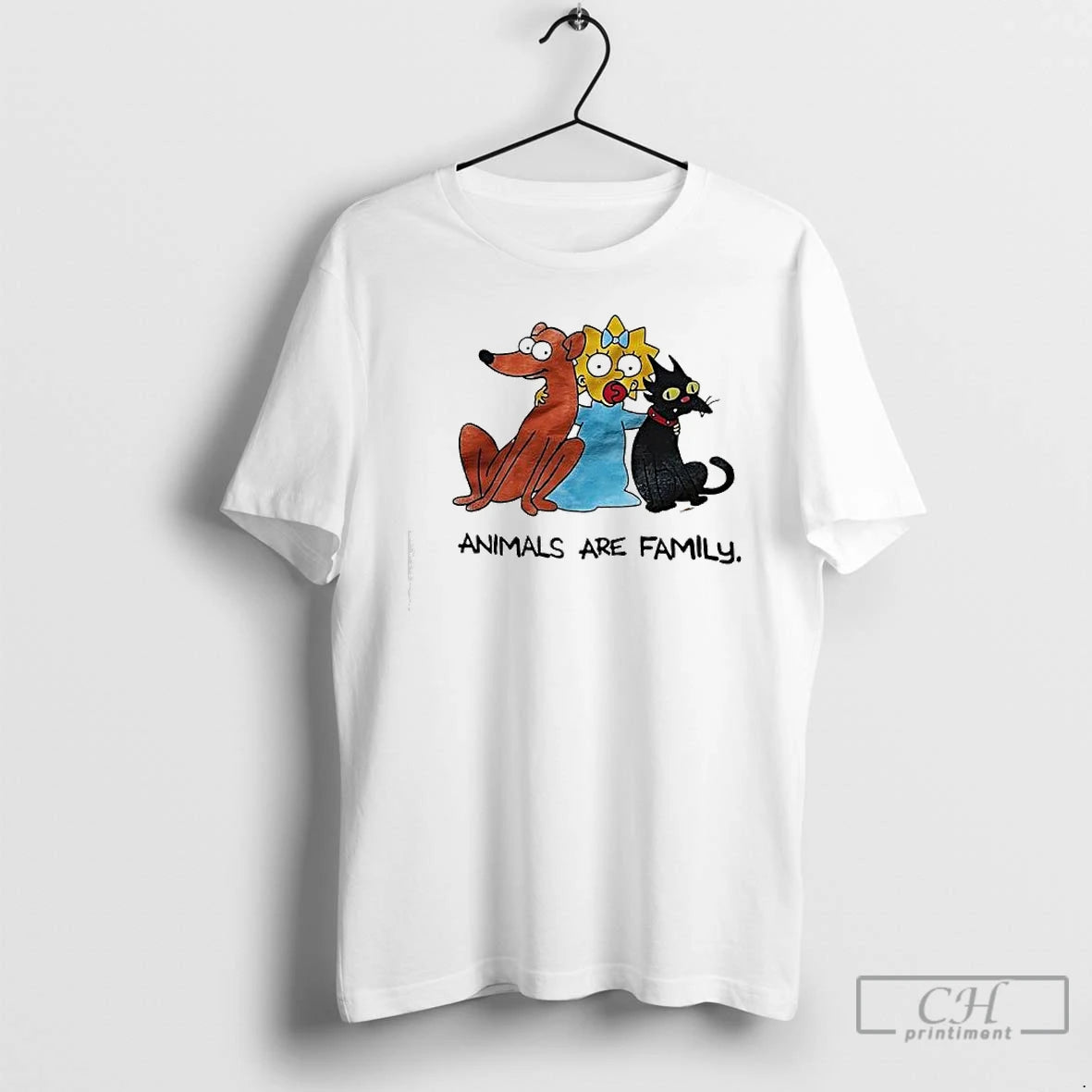 Classic Bart Simpsons Family Pets Animals Are Family T-Shirts, Hoodie, Sweatshirt | PopFlextees.com