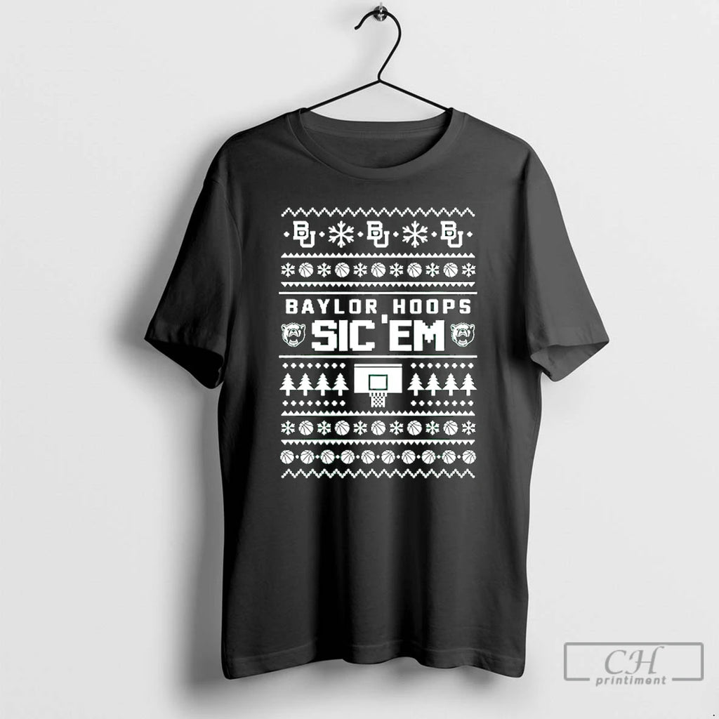 Classic Baylor Bears Hoops Sic Em Ugly Christmas Graphic T-Shirts, Hoodie, Sweatshirt | PopFlextees.com