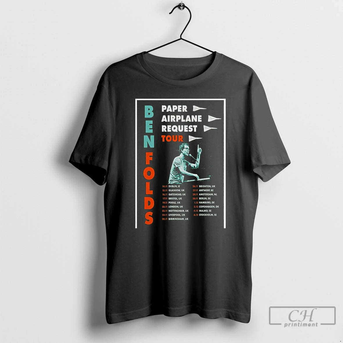 Classic Ben Folds Paper Airplane Request Tour 2025 T-Shirts, Hoodie, Sweatshirt | PopFlextees.com