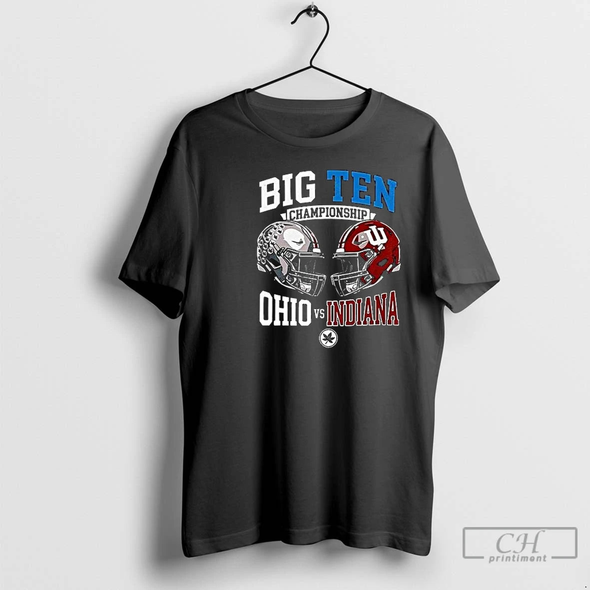 Classic Big Ten Championship Ohio State Vs Indiana Helmet Circle Black T-Shirts, Hoodie, Sweatshirt | PopFlextees.com