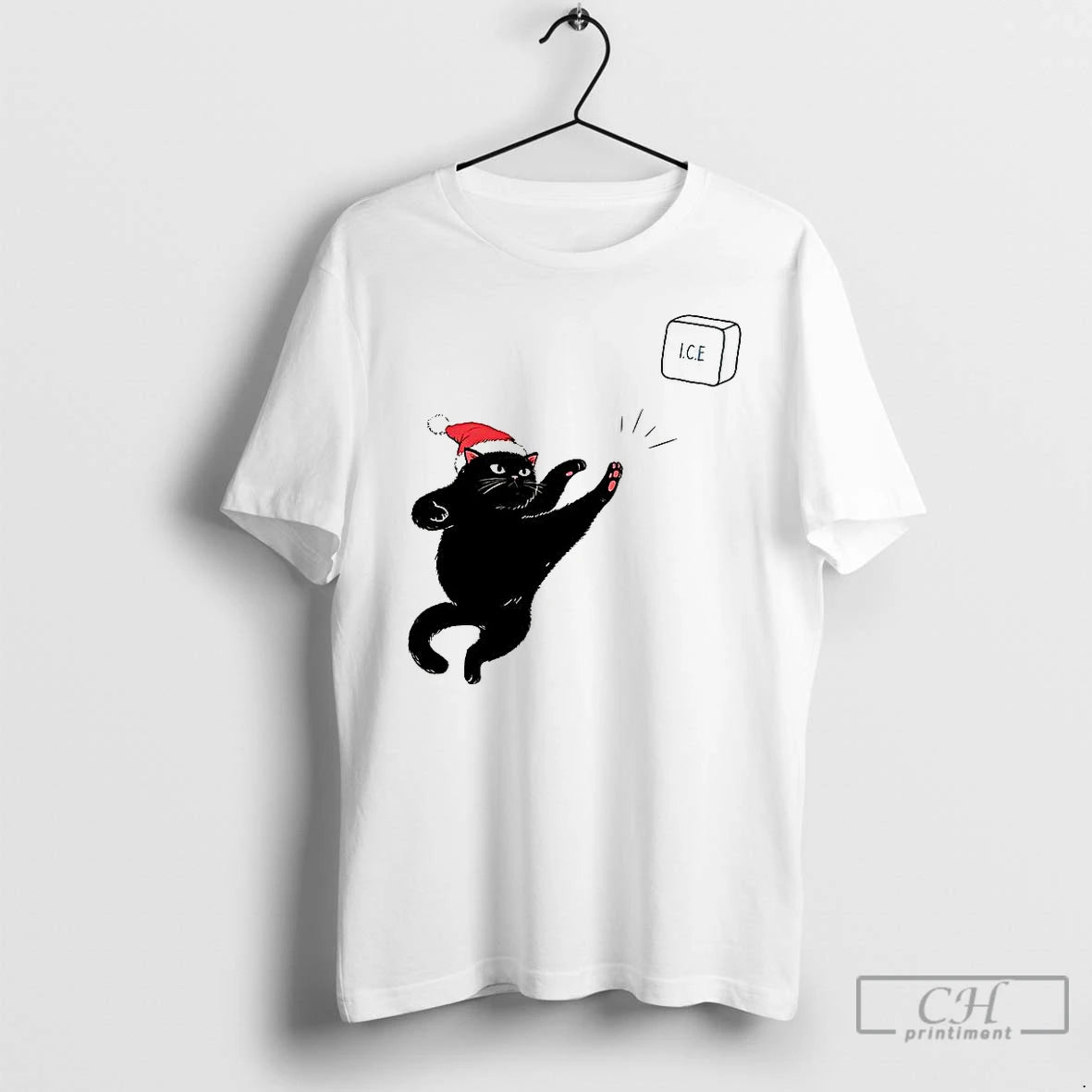 Classic Black Cat Christmas Abolish Ice Fuck Ice Caricature T-Shirts, Hoodie, Sweatshirt | PopFlextees.com