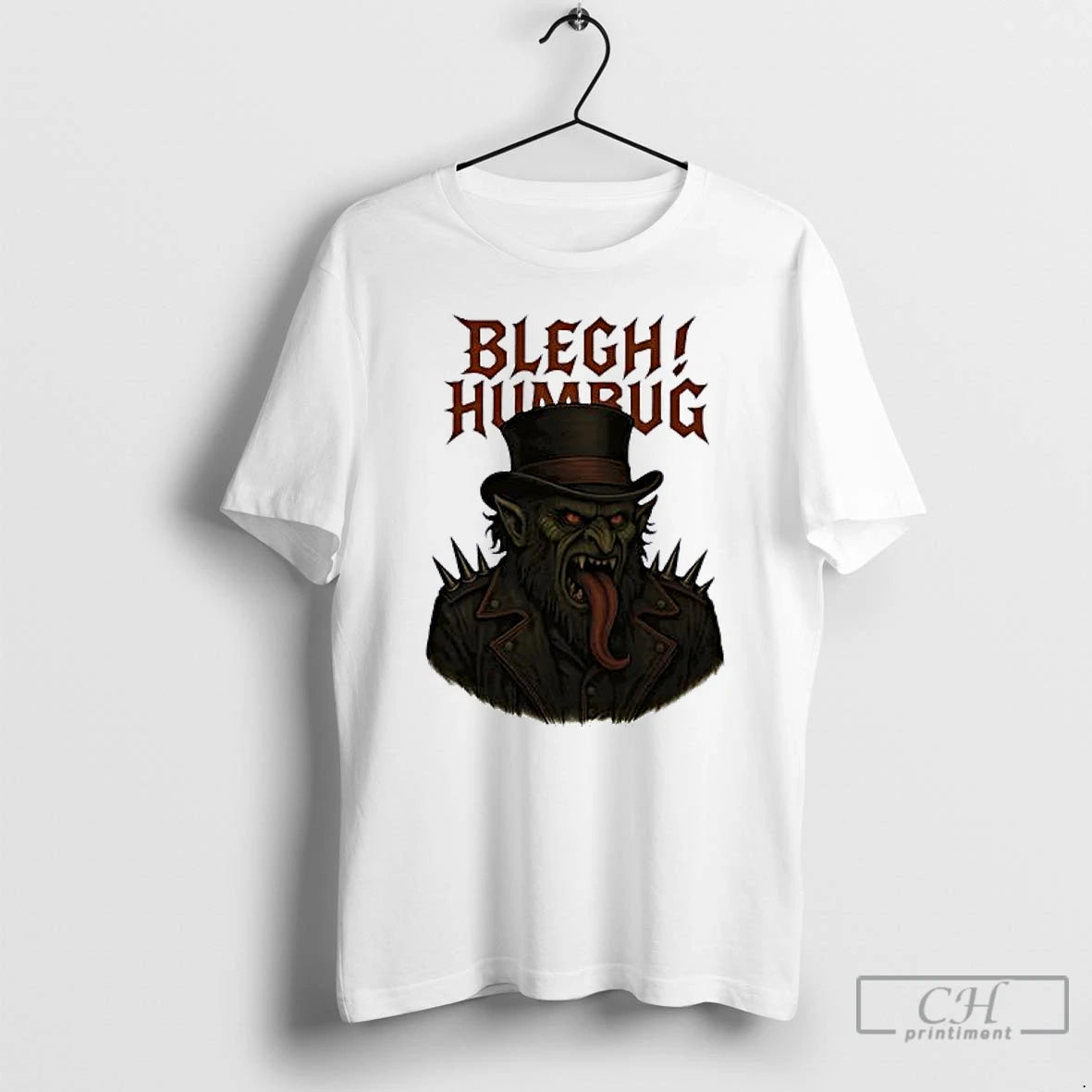 Classic Blegh Humbug Monster With A Long Tongue Heavy Metal Christmas T-Shirts, Hoodie, Sweatshirt | PopFlextees.com