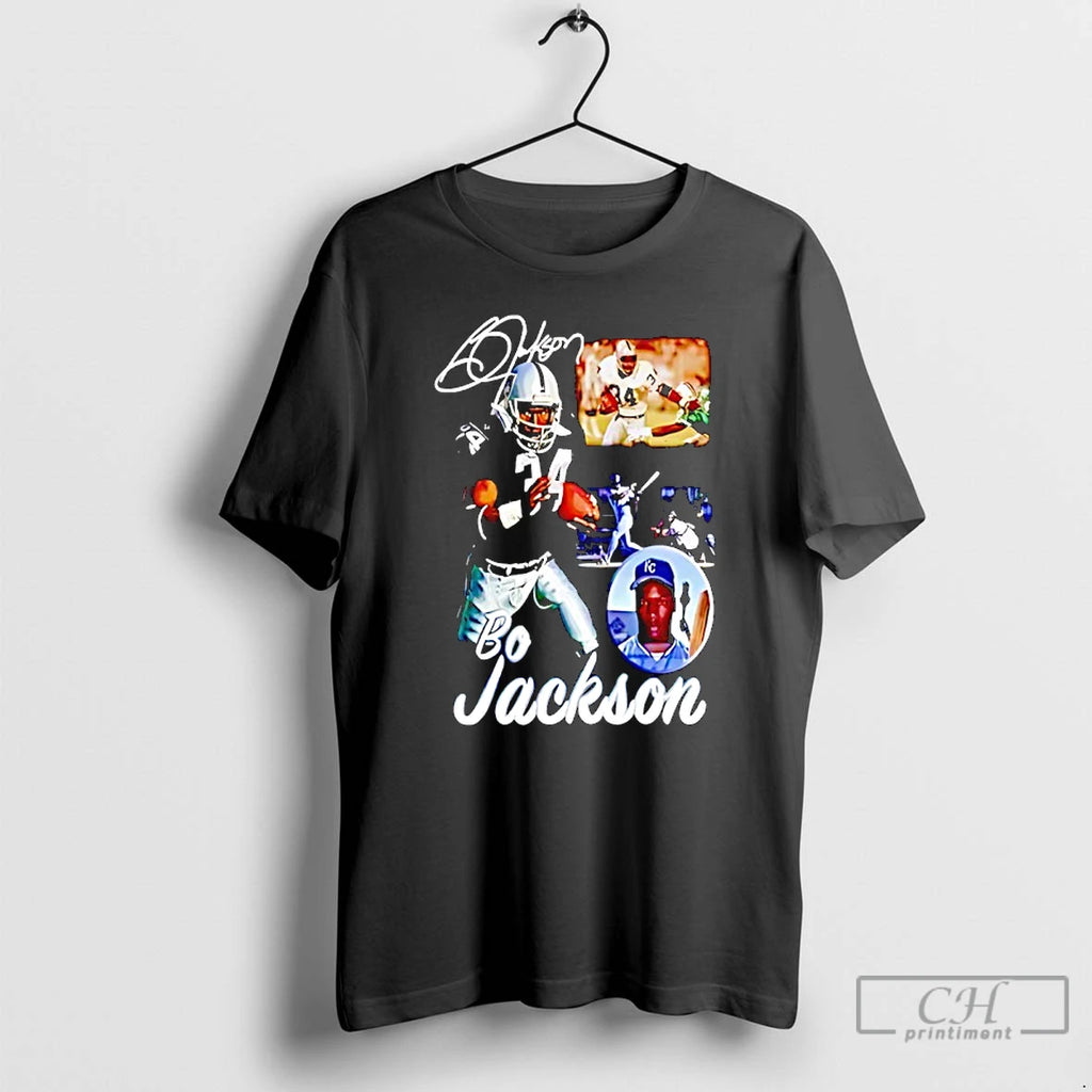 Classic Bo Jackson Football And Baseball Player Signature T-Shirts, Hoodie, Sweatshirt | PopFlextees.com