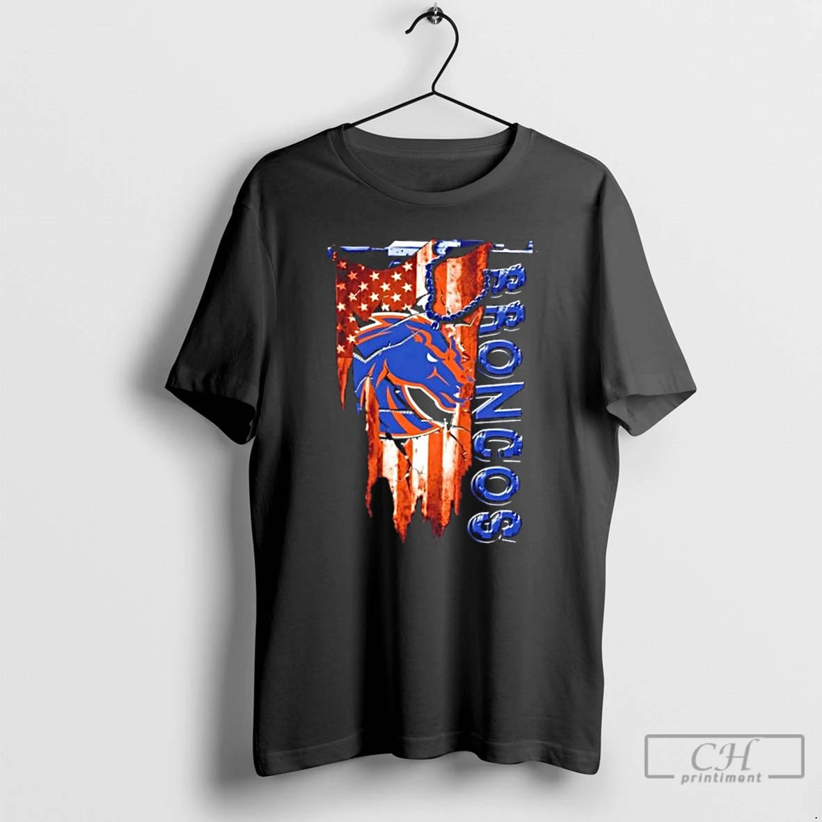 Classic Boise State Broncos Football Battle Shattered Usa Flag Rip Design T-Shirts, Hoodie, Sweatshirt | PopFlextees.com