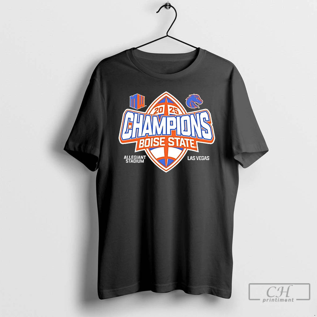 Classic Boise State Broncos Mountain West Football Champions 2025 T-Shirts, Hoodie, Sweatshirt | PopFlextees.com