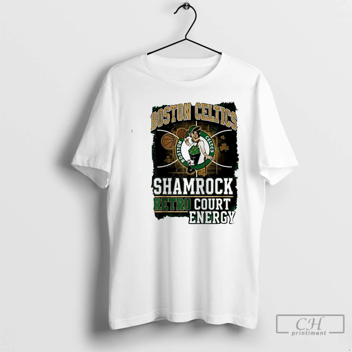 Classic Boston Celtics Shamrock Retro Court Energy Graphic T-Shirts, Hoodie, Sweatshirt | PopFlextees.com