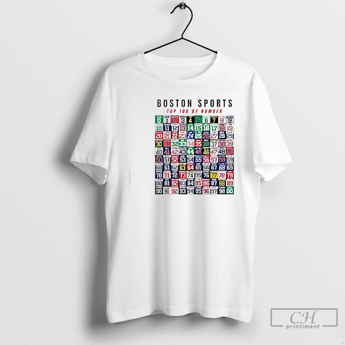 Classic Boston Sports Top 100 By The Numbers T-Shirts, Hoodie, Sweatshirt | PopFlextees.com