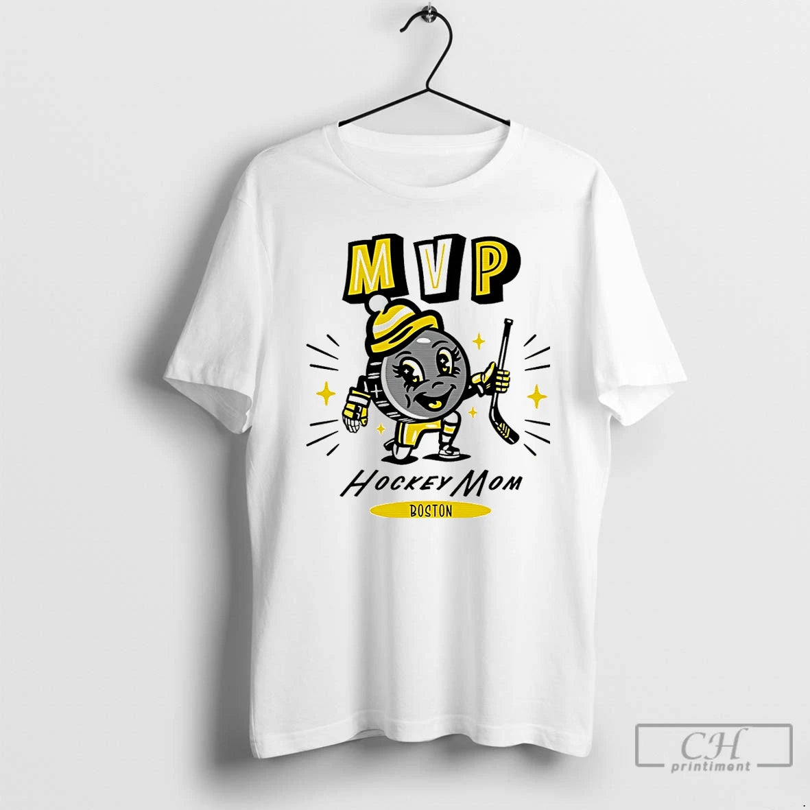 Classic Boston Hockey Mom Mvp 2025 Cartoon Christmas T-Shirts, Hoodie, Sweatshirt | PopFlextees.com