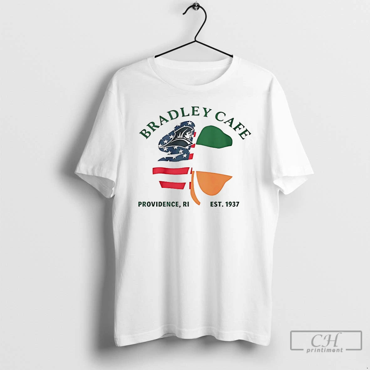Classic Bradley Cafe Providence Ri Est 1937 Shamrock Usa Ireland Flag T-Shirts, Hoodie, Sweatshirt | PopFlextees.com
