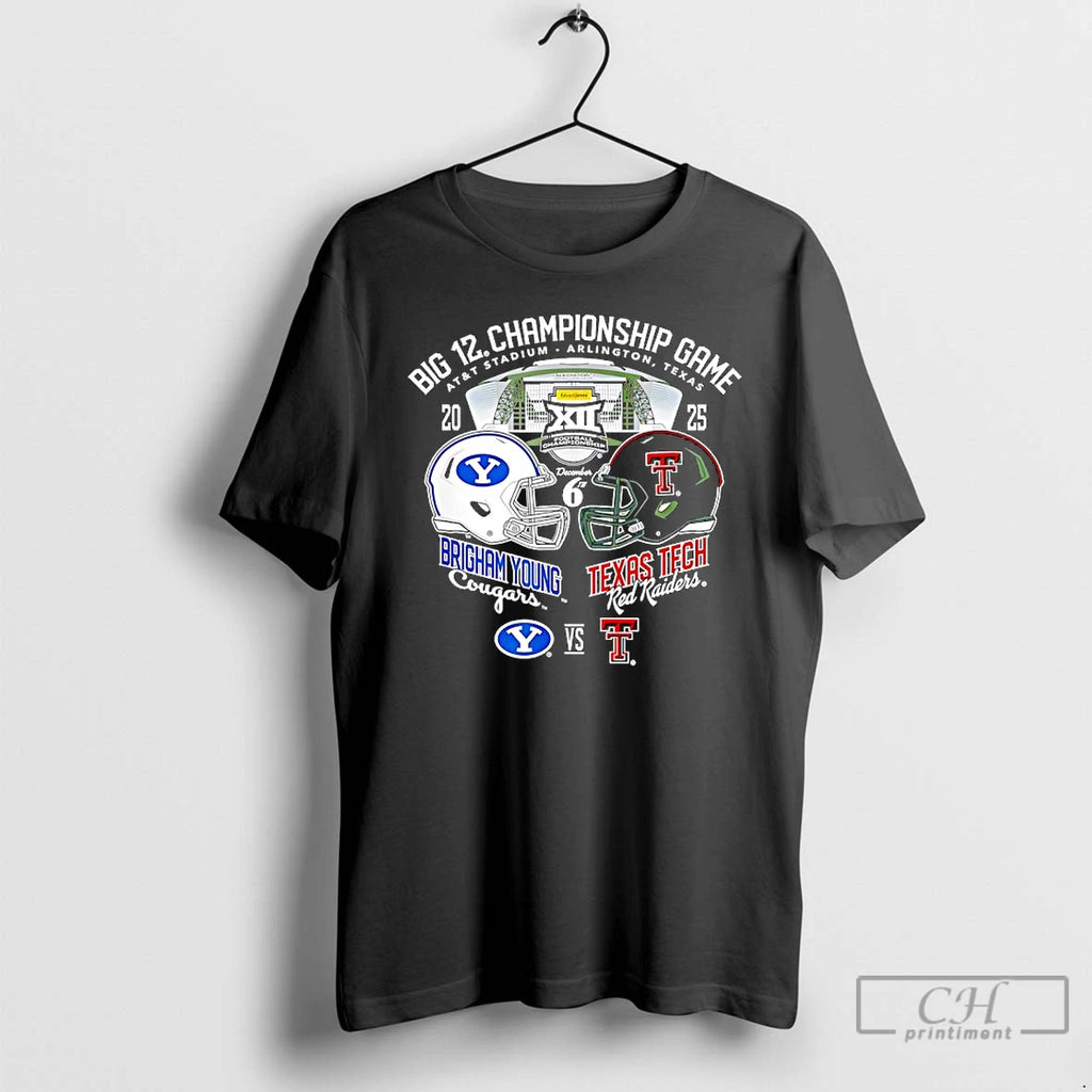 Classic Brigham Young Cougars Vs Texas Tech Red Raiders Big 12 Championship Game 2025 T-Shirts, Hoodie, Sweatshirt