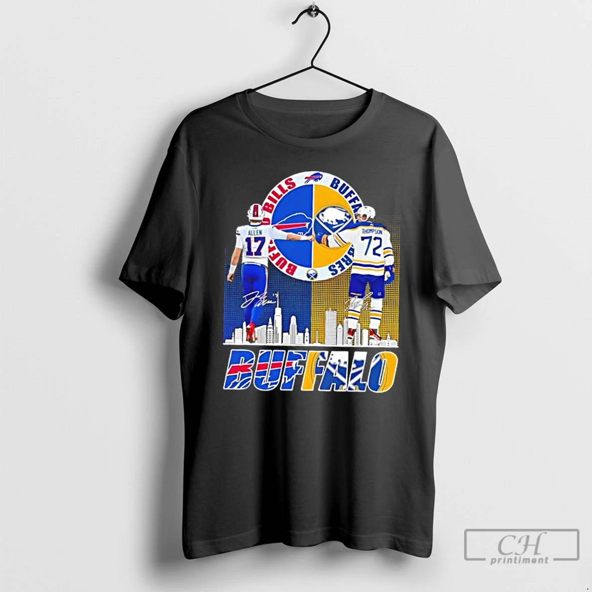 Classic Buffalo City Sports Allen Bills X Thompson Sabres Skyline T-Shirts, Hoodie, Sweatshirt | PopFlextees.com