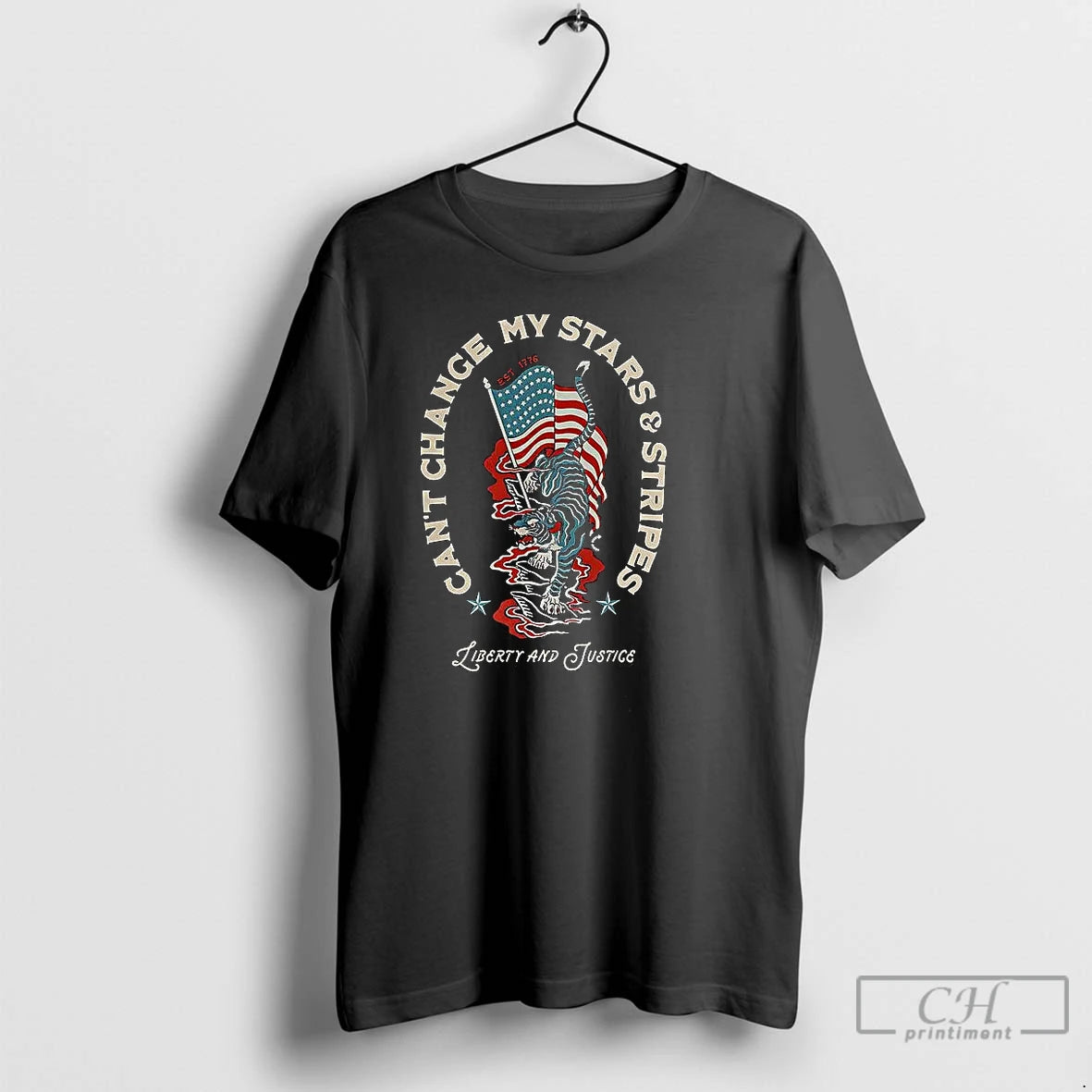 Classic Cant Change My Stars And Stripes Est 1776 T-Shirts, Hoodie, Sweatshirt | PopFlextees.com