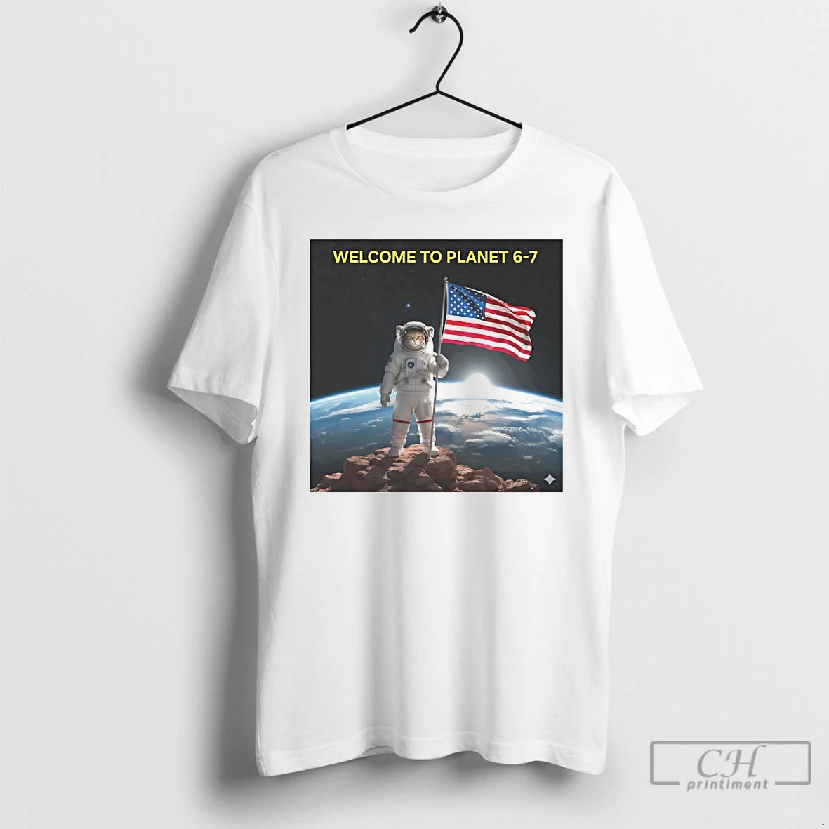 Classic Cat Astronaut Welcome To Planet 6 7 T-Shirts, Hoodie, Sweatshirt | PopFlextees.com