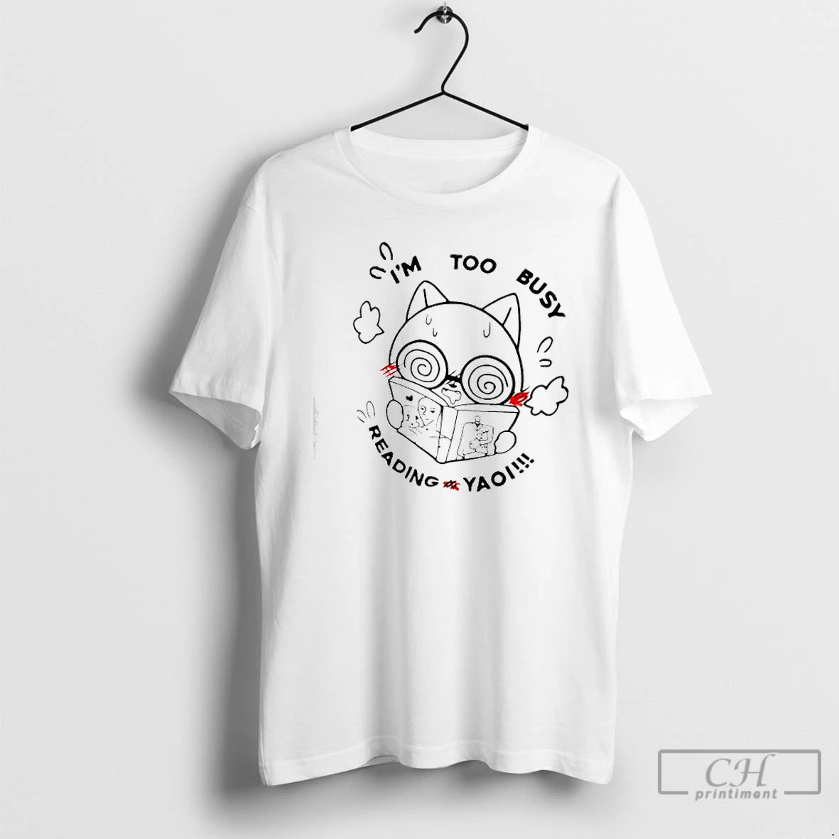 Classic Cat Im Too Busy Reading Yaoi T-Shirts, Hoodie, Sweatshirt | PopFlextees.com