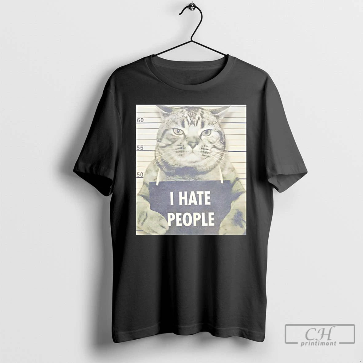 Classic Cat Mugshot I Hate People Funny T-Shirts, Hoodie, Sweatshirt | PopFlextees.com