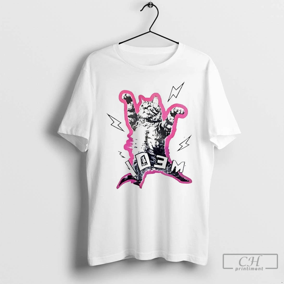 Classic Cat Neon Pink Cute T-Shirts, Hoodie, Sweatshirt | PopFlextees.com