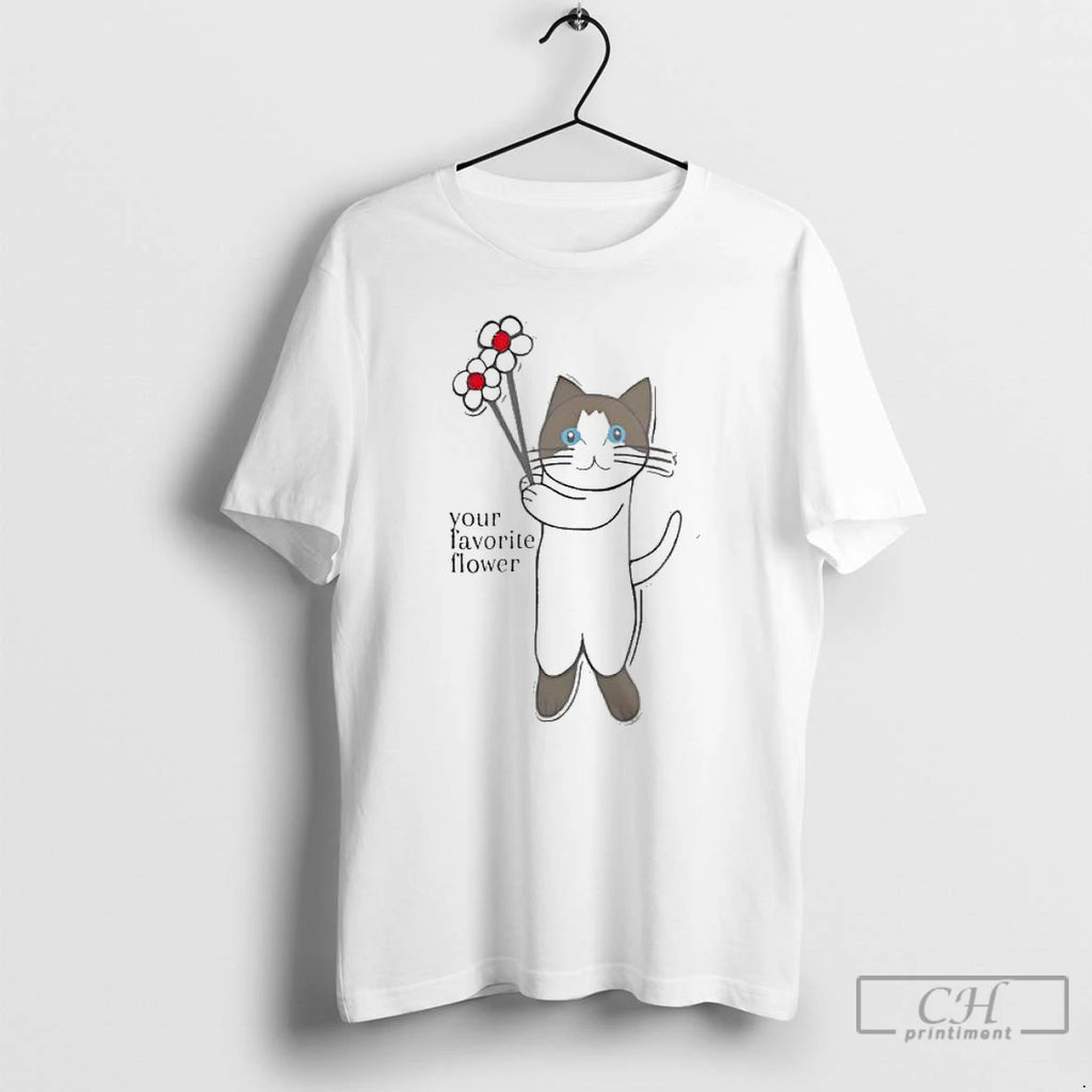 Classic Cat Your Favorite Flower Cute T-Shirts, Hoodie, Sweatshirt | PopFlextees.com