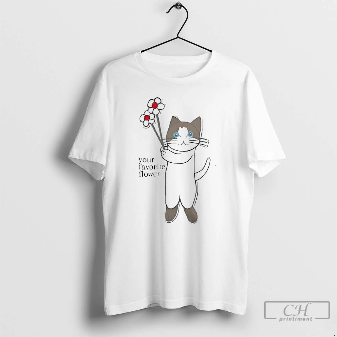 Classic Cat Your Favorite Flower Cute T-Shirts, Hoodie, Sweatshirt | PopFlextees.com