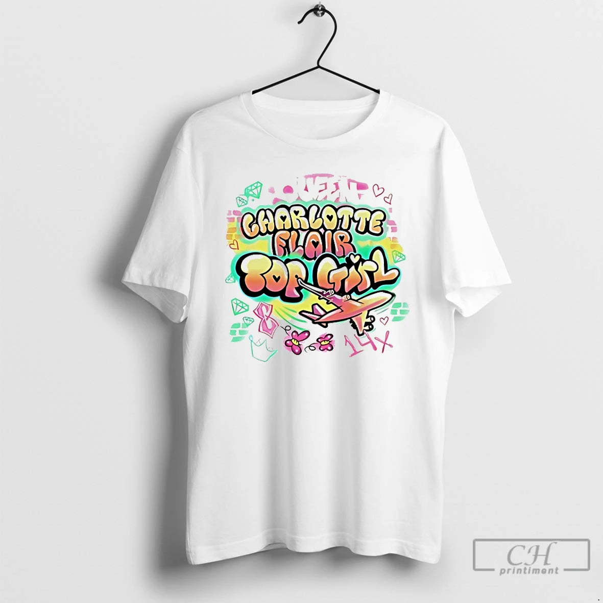 Classic Charlotte Flair Top Girl Graffiti T-Shirts, Hoodie, Sweatshirt | PopFlextees.com