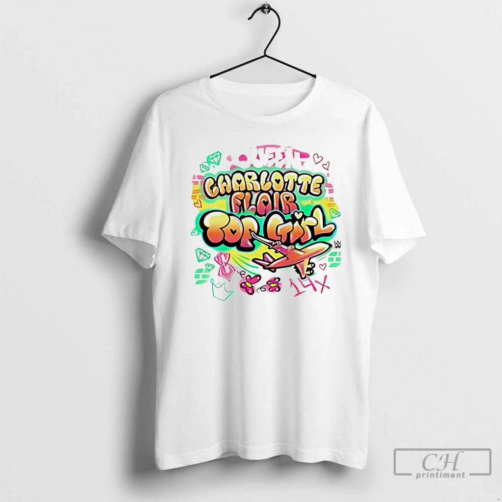 Classic Charlotte Flair Top Girl Graffiti Christmas T-Shirts, Hoodie, Sweatshirt | PopFlextees.com