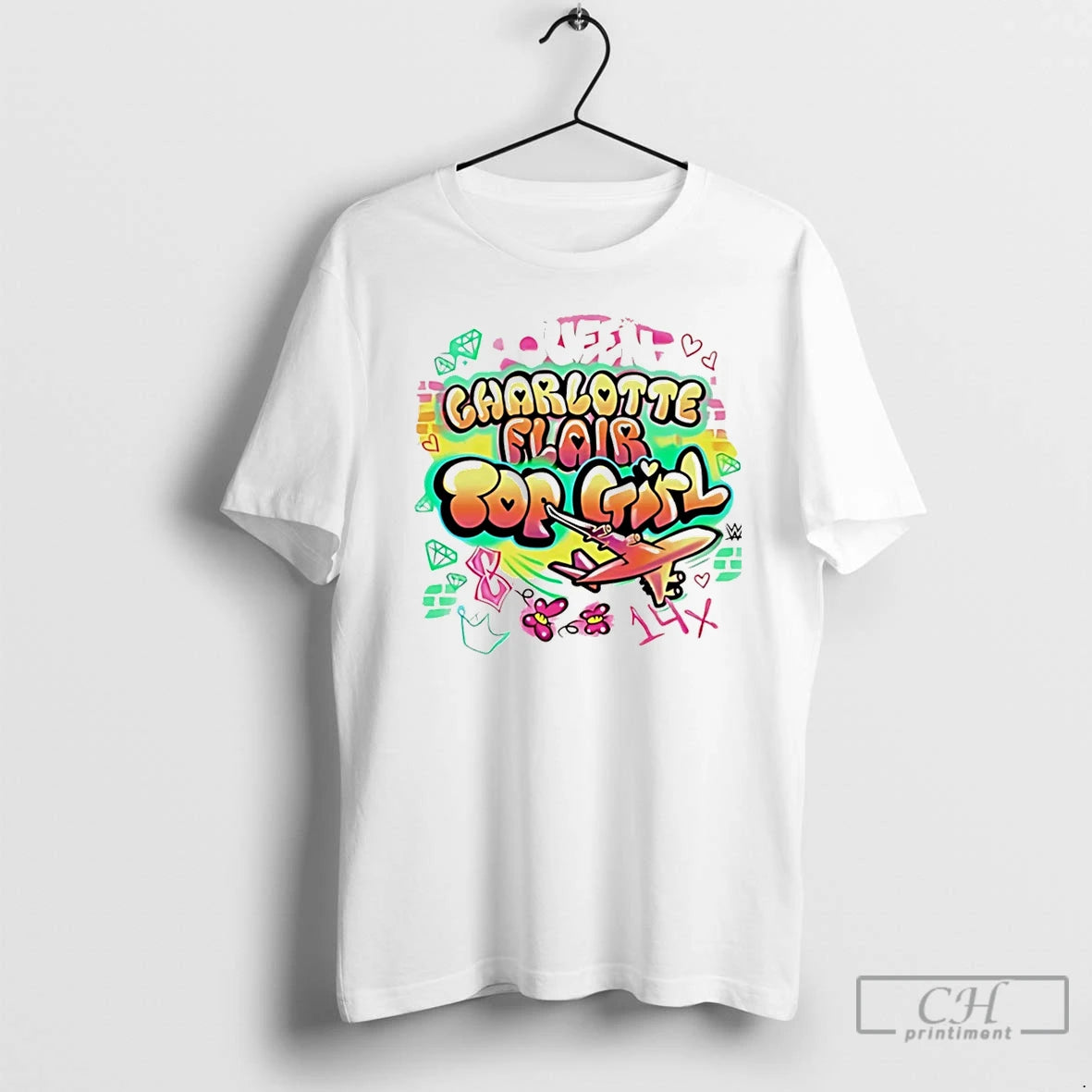 Classic Charlotte Flair Top Girl Graffiti Christmas T-Shirts, Hoodie, Sweatshirt | PopFlextees.com