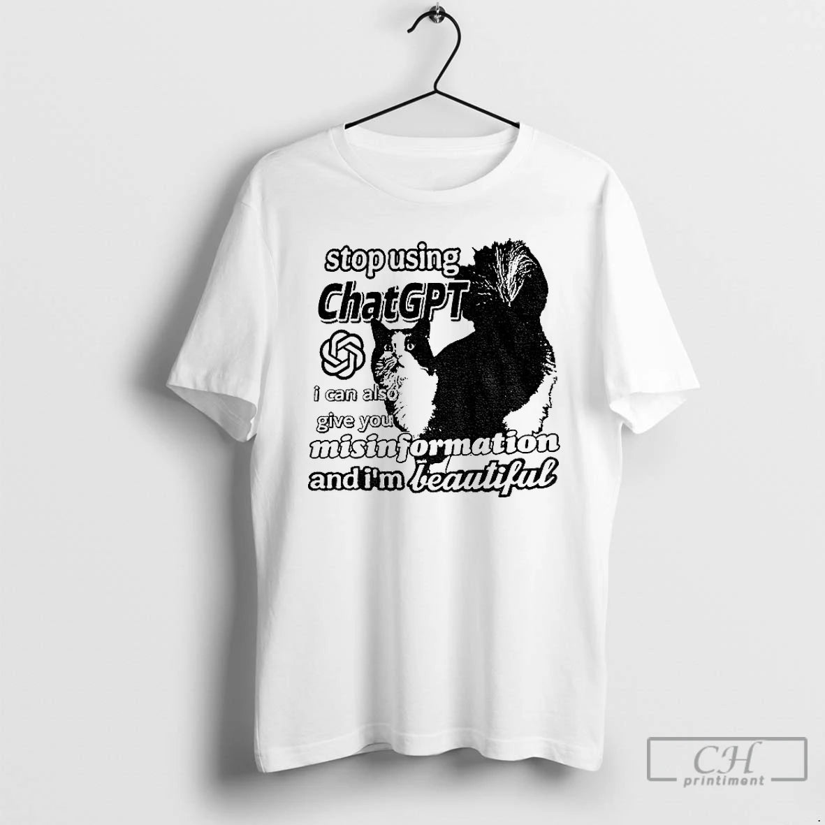 Classic Chat Gpt Cat Meme Stop Using I Can Also Give You Misinformation T Shirts Hoodie, Sweatshirt | PopFlextees.com