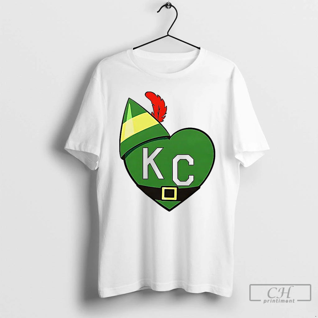 Classic Cheerful Buddy The Elf Kc Heart Christmas T-Shirts, Hoodie, Sweatshirt | PopFlextees.com