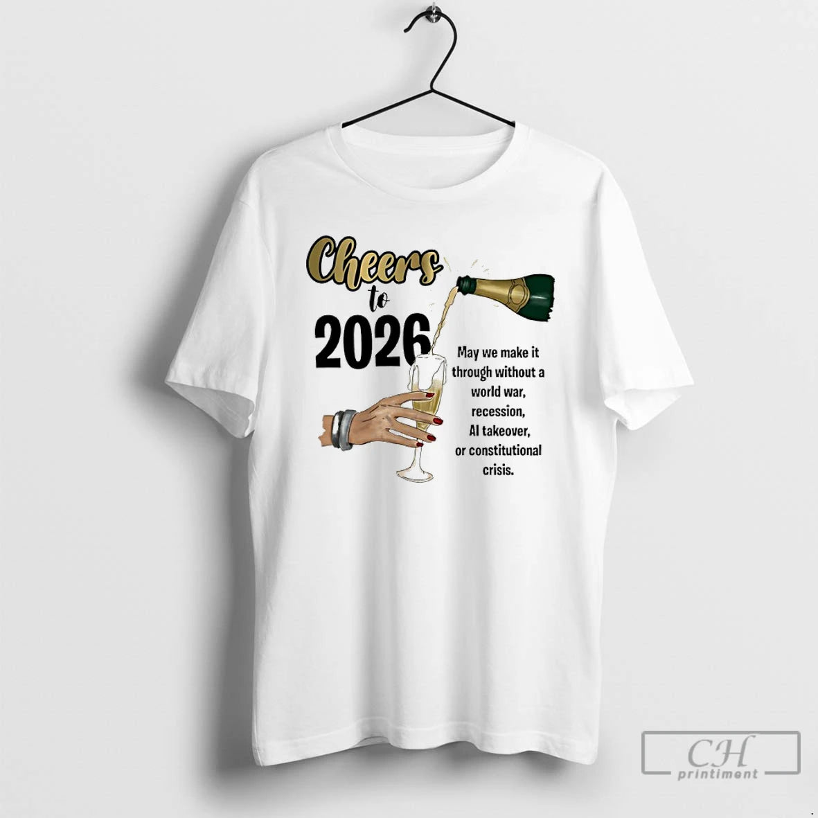 Classic Cheers To 2026 May We Make It Through Without A World War T Shirts Hoodie, Sweatshirt | PopFlextees.com