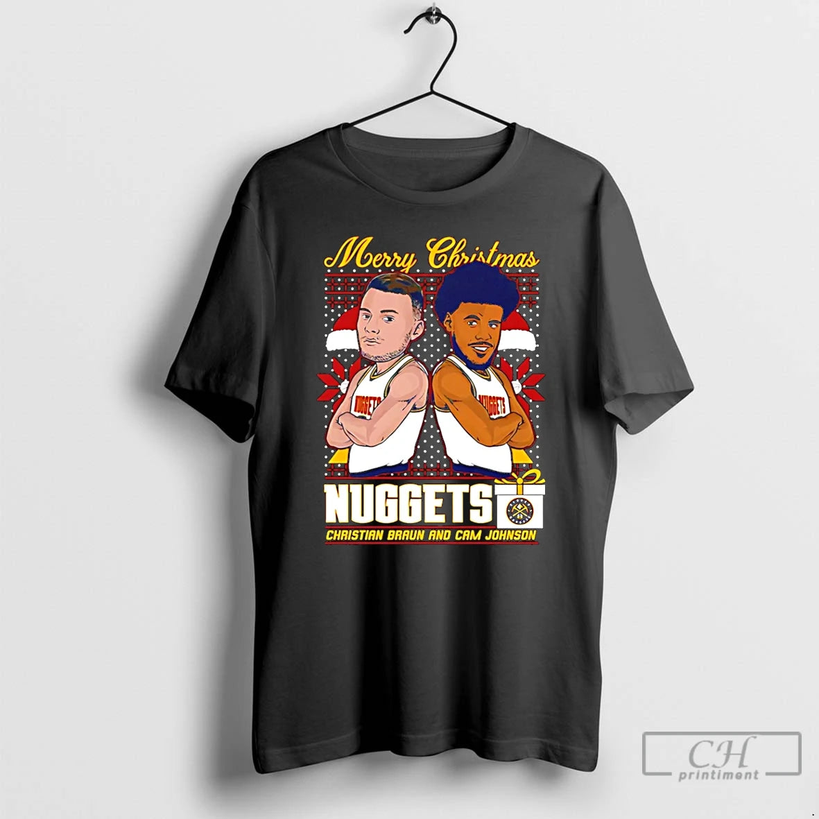 Classic Christian Braun And Cam Johnson Nuggets Merry Christmas T-Shirts, Hoodie, Sweatshirt | PopFlextees.com