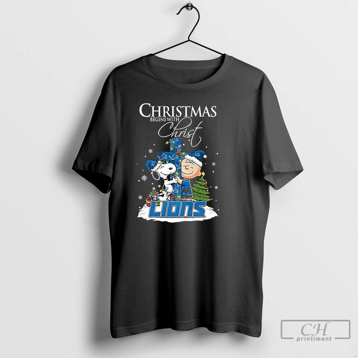 Classic Christmas Begins With Christ Detroit Lions T-Shirts, Hoodie, Sweatshirt | PopFlextees.com
