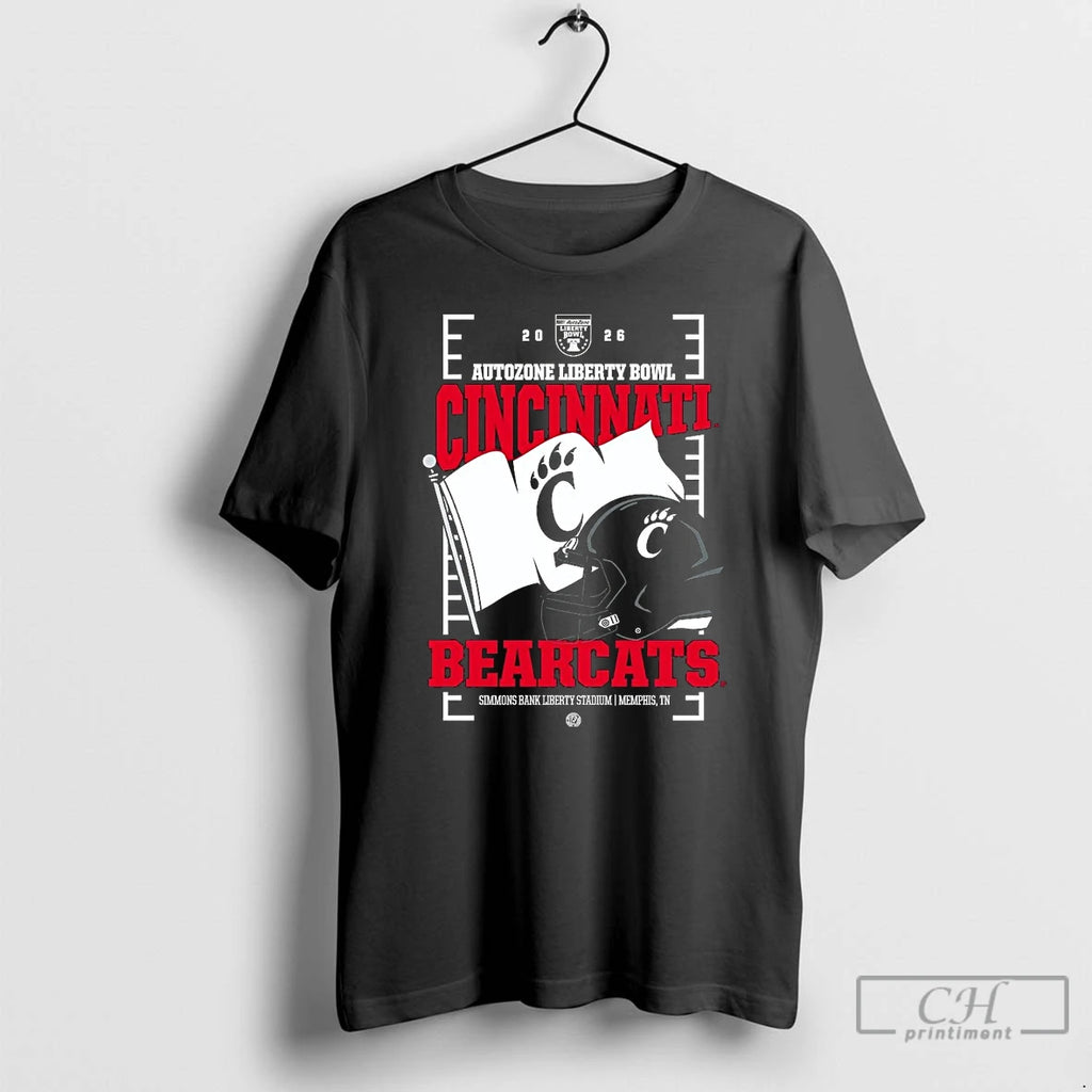Classic Cincinnati Bearcats 2026 Autozone Liberty Bowl Helmet Flag T-Shirts, Hoodie, Sweatshirt | PopFlextees.com