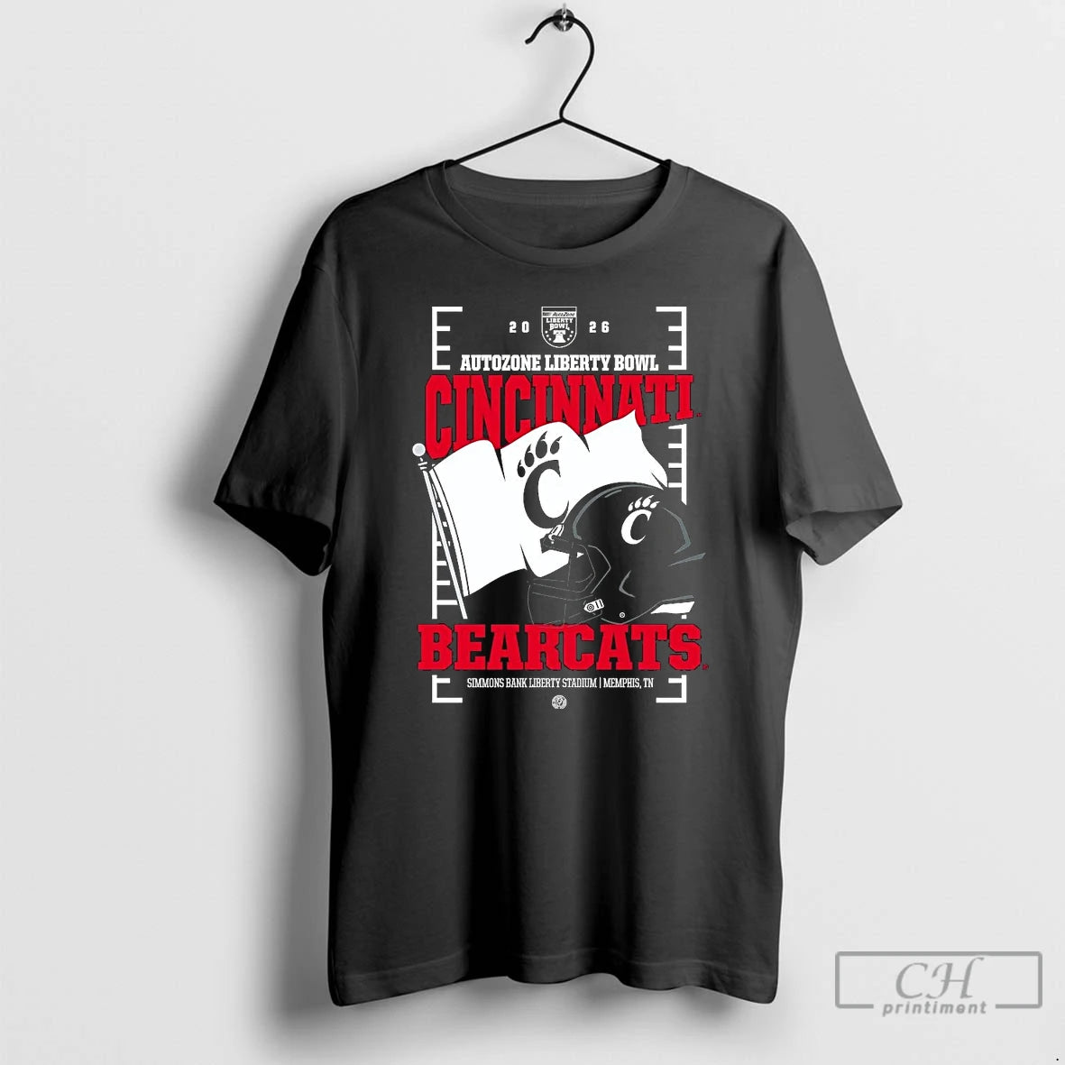 Classic Cincinnati Bearcats 2026 Autozone Liberty Bowl Helmet Flag T-Shirts, Hoodie, Sweatshirt | PopFlextees.com