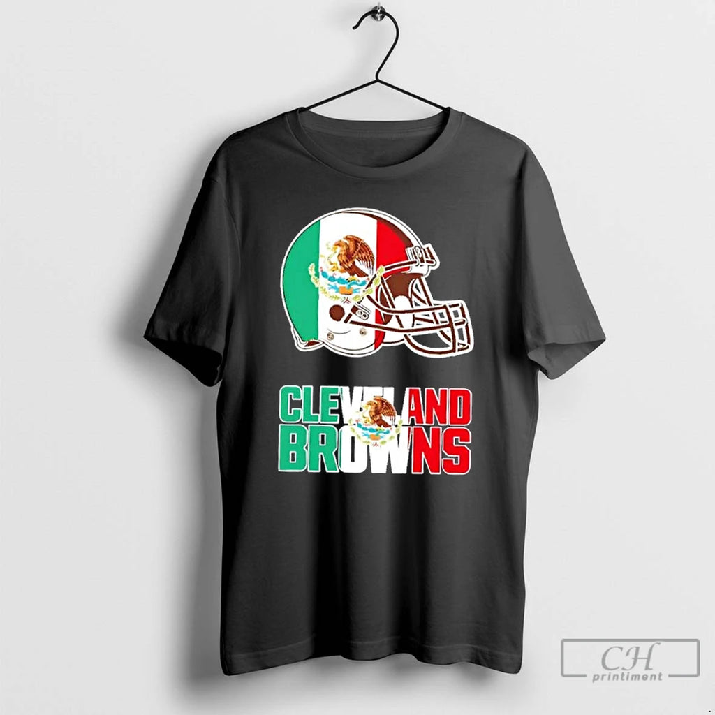 Classic Cleveland Browns Football X Mexican Flag Logo T-Shirts, Hoodie, Sweatshirt | PopFlextees.com