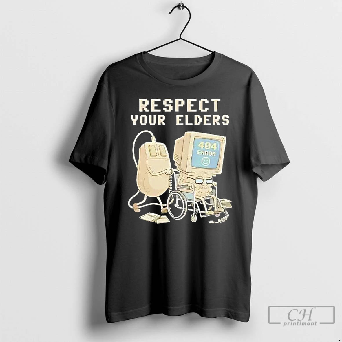 Classic Computer Tech 404 Error Hilarious Respect Your Elders T-Shirts, Hoodie, Sweatshirt | PopFlextees.com