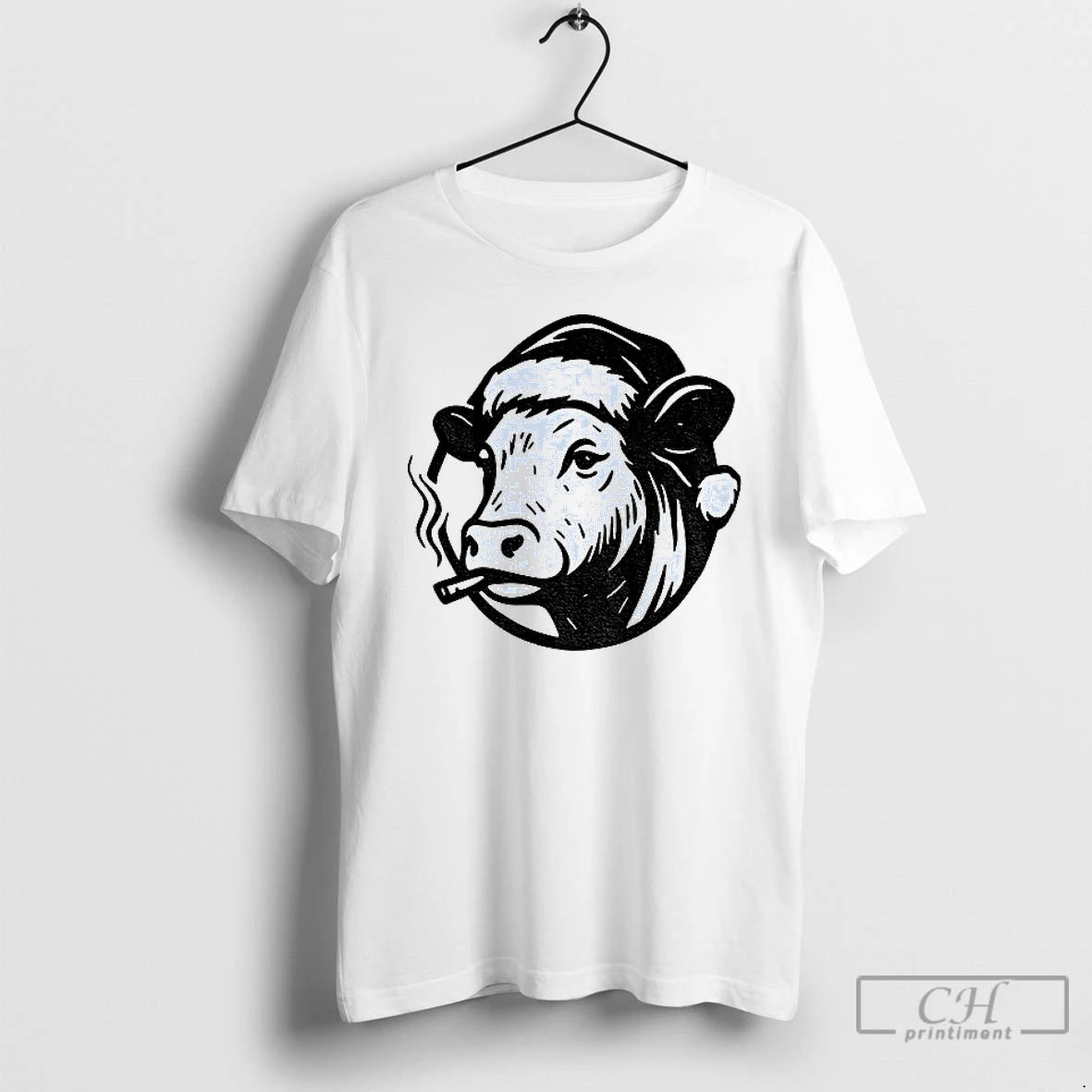 Classic Cow Santa Hat Bah Humbug Merry Christmas T-Shirts, Hoodie, Sweatshirt | PopFlextees.com