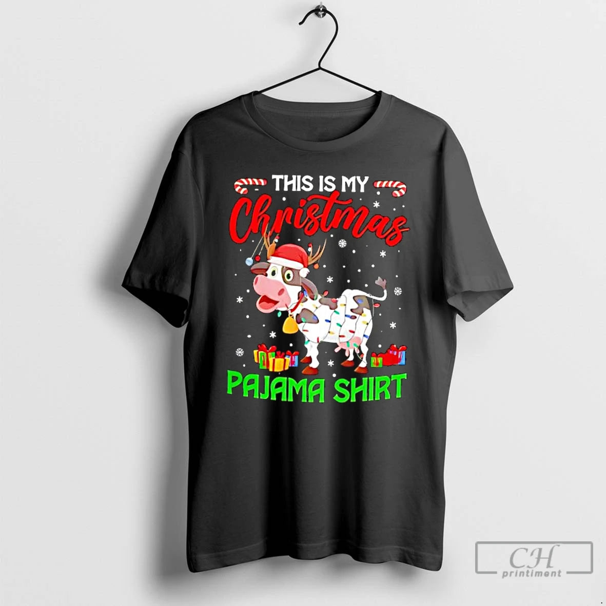Classic Cow This Is My Christmas Pajama T-Shirts, Hoodie, Sweatshirt | PopFlextees.com