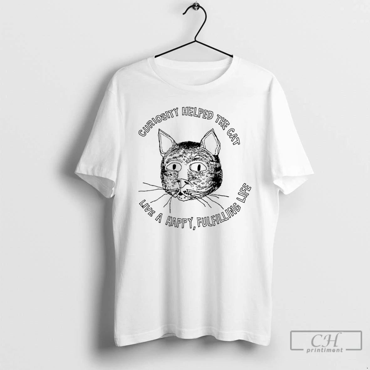 Classic Curiosity Helped The Cat Live A Happy Fulfilling Life T-Shirts, Hoodie, Sweatshirt | PopFlextees.com