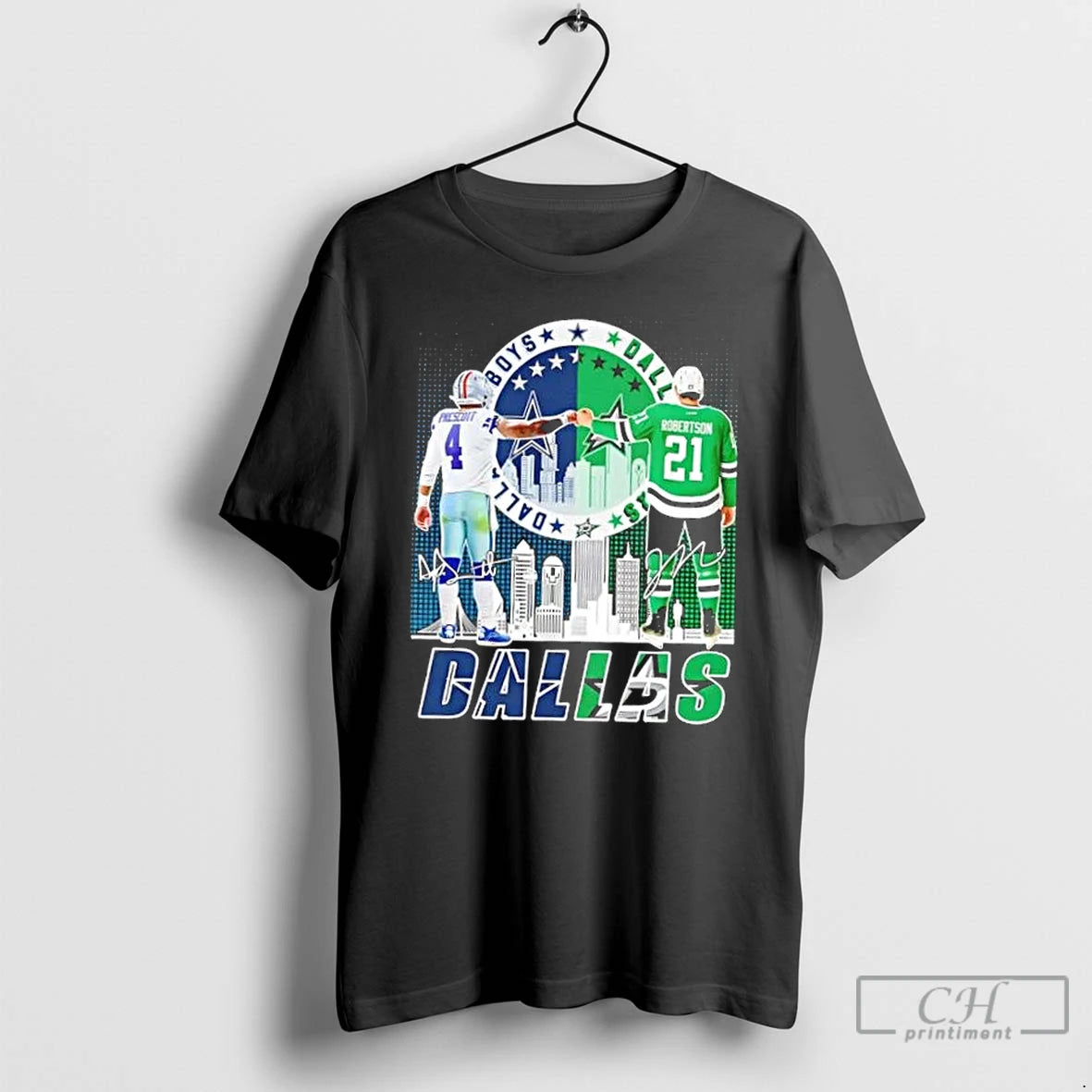 Classic Dallas City Sports Prescott Cowboys X Robertson Stars Skyline T-Shirts, Hoodie, Sweatshirt | PopFlextees.com