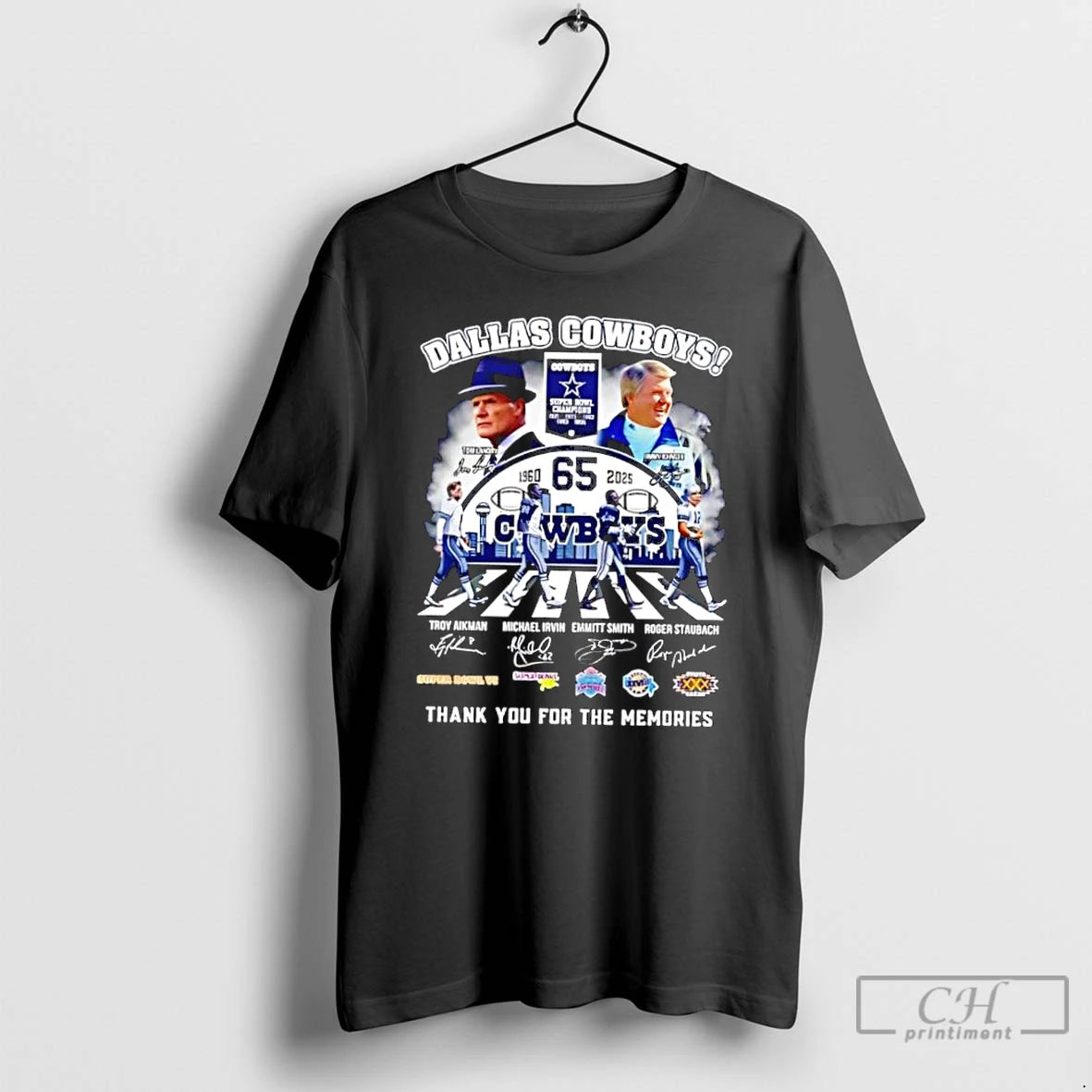 Classic Dallas Cowboys 65th Anniversary Team Graphic Signature T-Shirts, Hoodie, Sweatshirt | PopFlextees.com