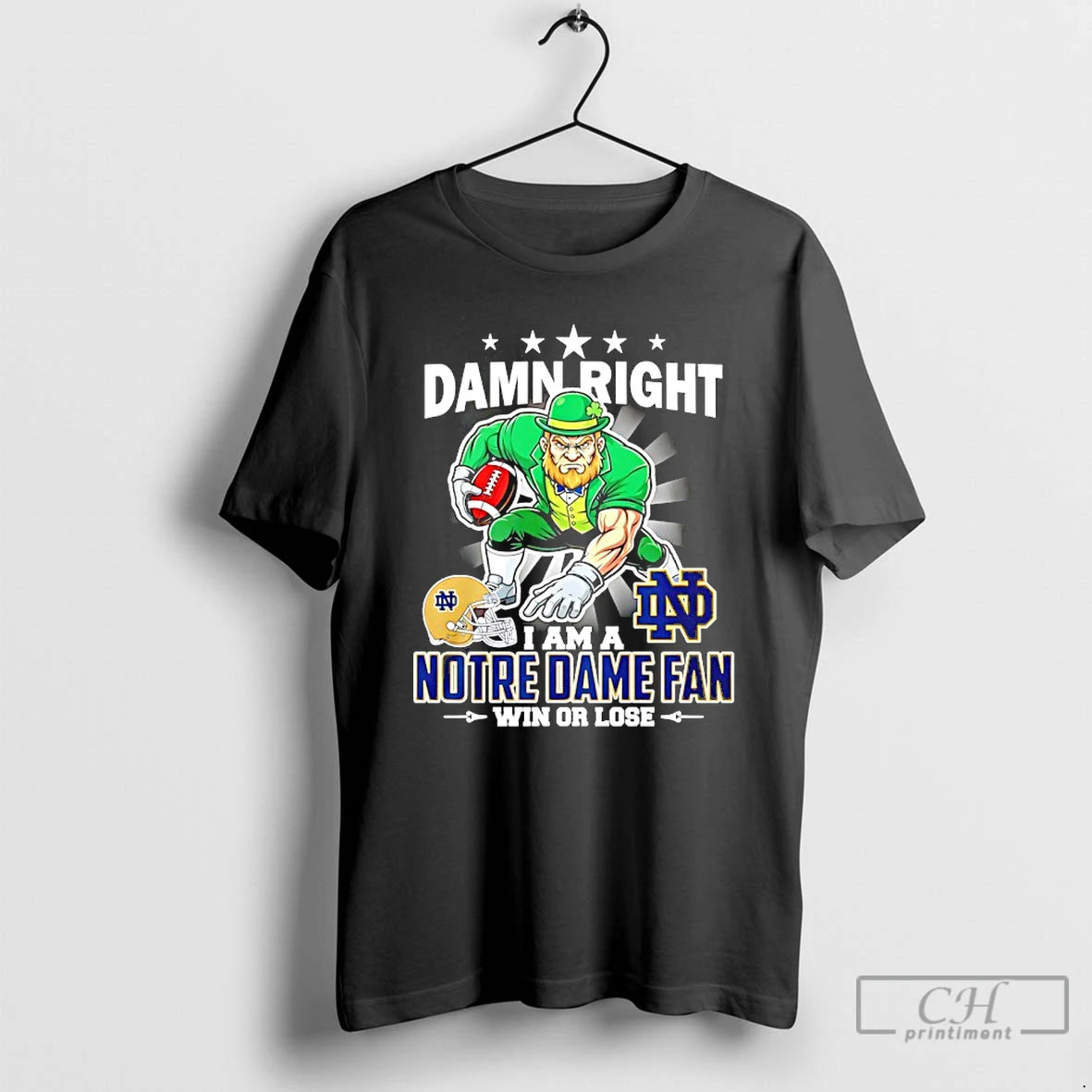 Classic Damn Right I Am A Notre Dame Fan Win Or Lose Mascot 25 T-Shirts, Hoodie, Sweatshirt | PopFlextees.com