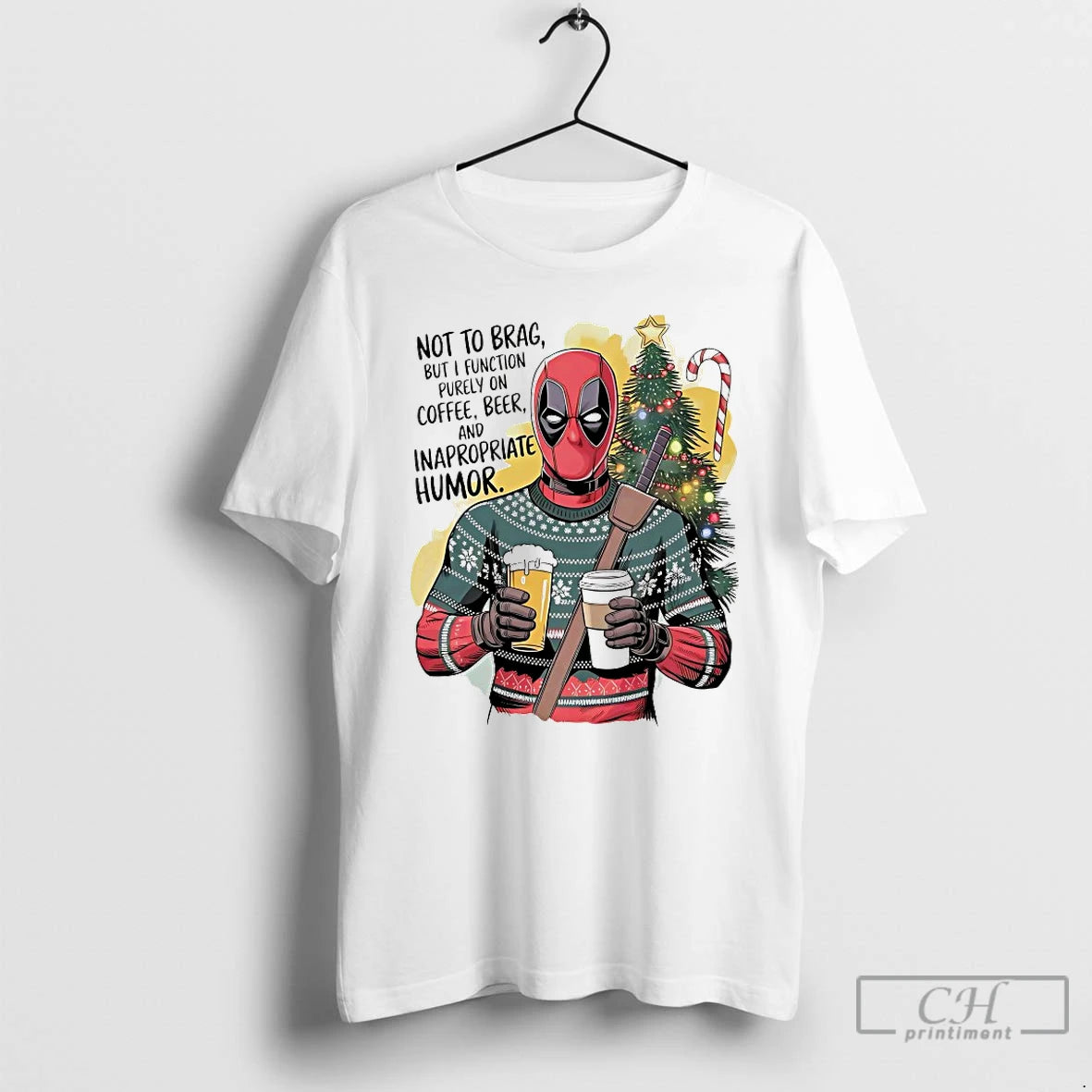Classic Deadpool Not To Brag But I Function Purely On Coffee Beer T Shirts Sweater Hoodie, Sweatshirt | PopFlextees.com