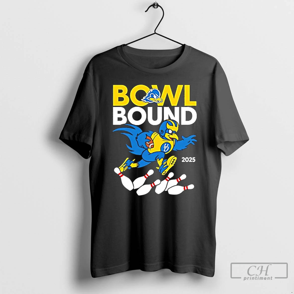 Classic Delaware Blue 2025 Bowl Bound Mascot Bowling T-Shirts, Hoodie, Sweatshirt | PopFlextees.com