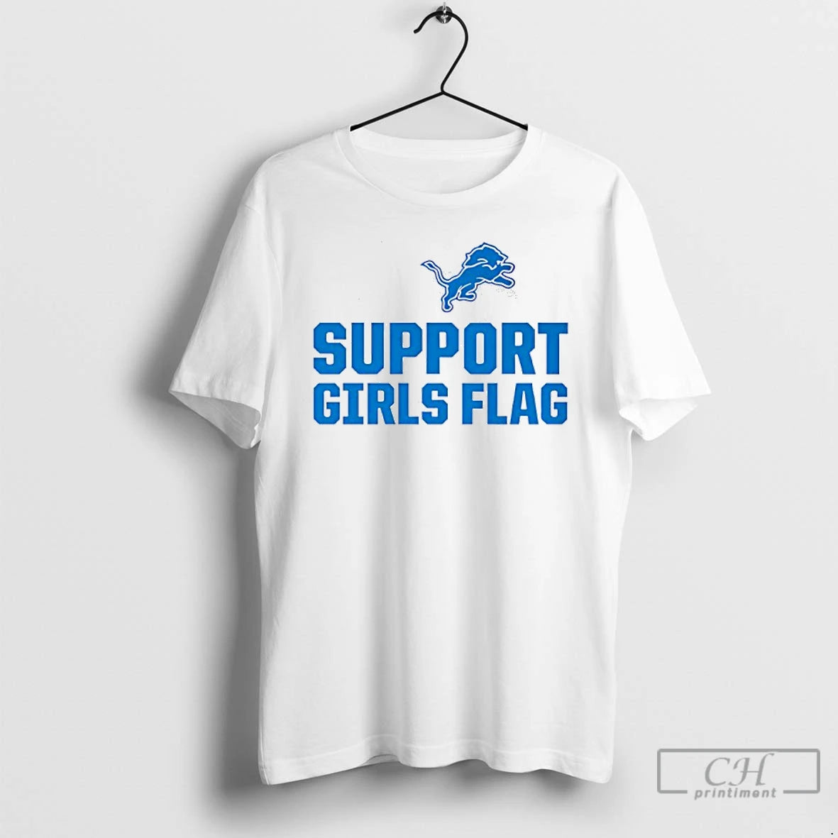Classic Detroit Lions Support Girls Flag T-Shirts, Hoodie, Sweatshirt | PopFlextees.com