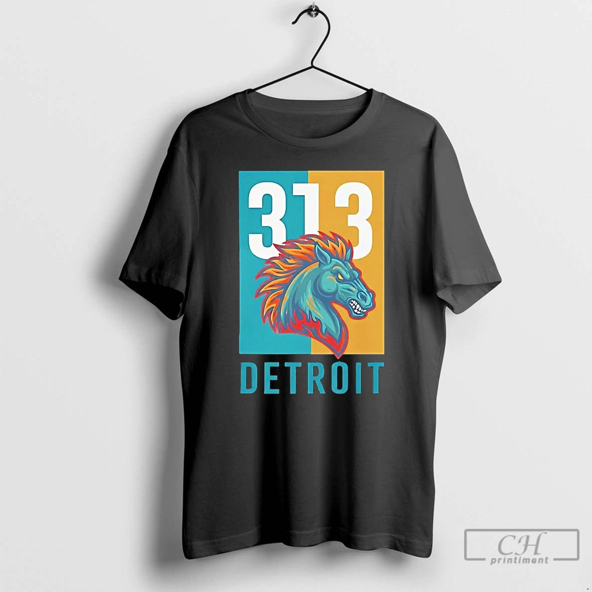 Classic Detroit Pistons 313 Horse T-Shirts, Hoodie, Sweatshirt | PopFlextees.com