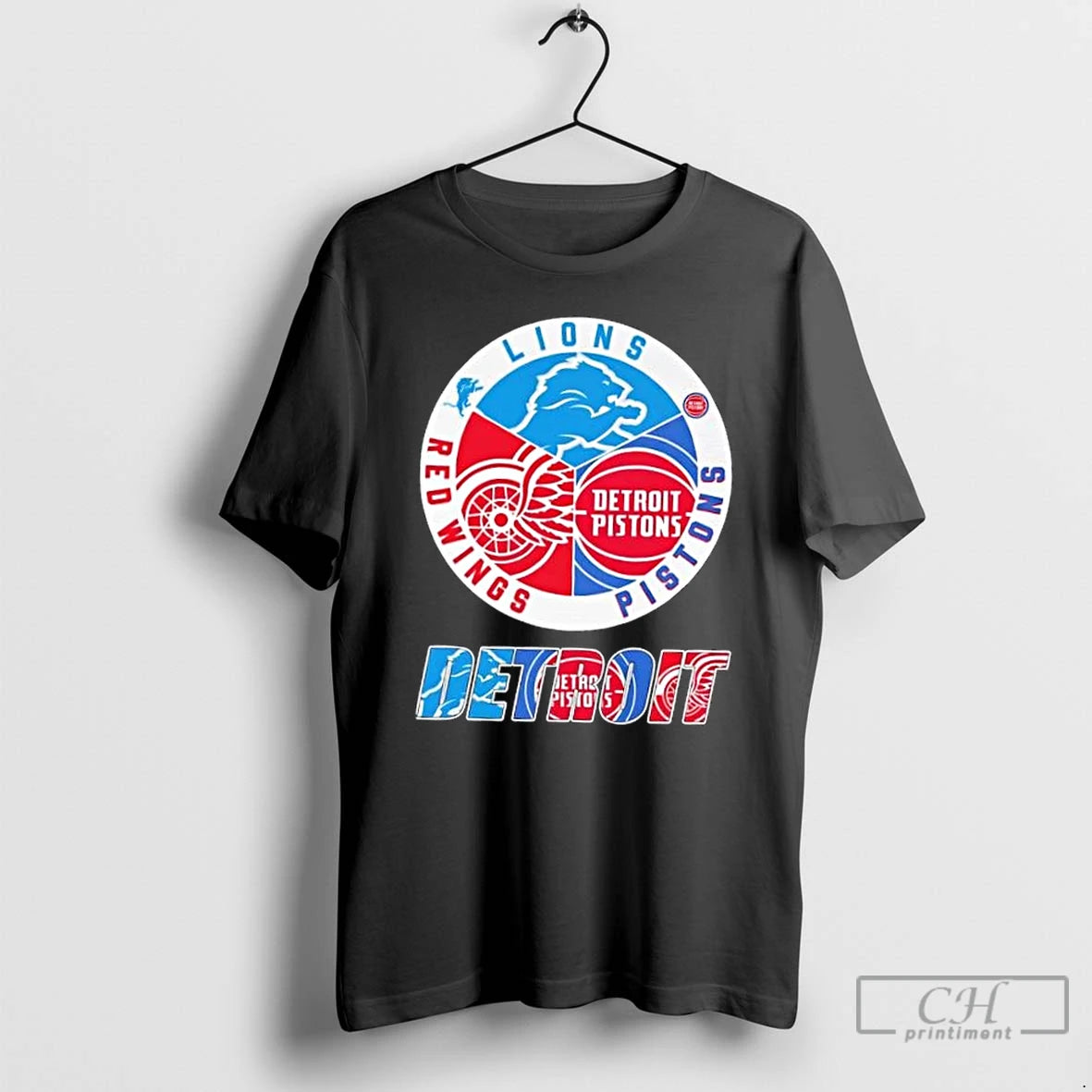 Classic Detroit City Sports Lions Pistons Red Wings Logo T-Shirts, Hoodie, Sweatshirt | PopFlextees.com
