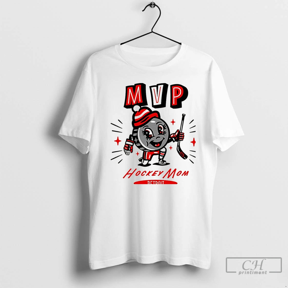 Classic Detroit Hockey Mom Mvp 2025 Cartoon Christmas T-Shirts, Hoodie, Sweatshirt | PopFlextees.com
