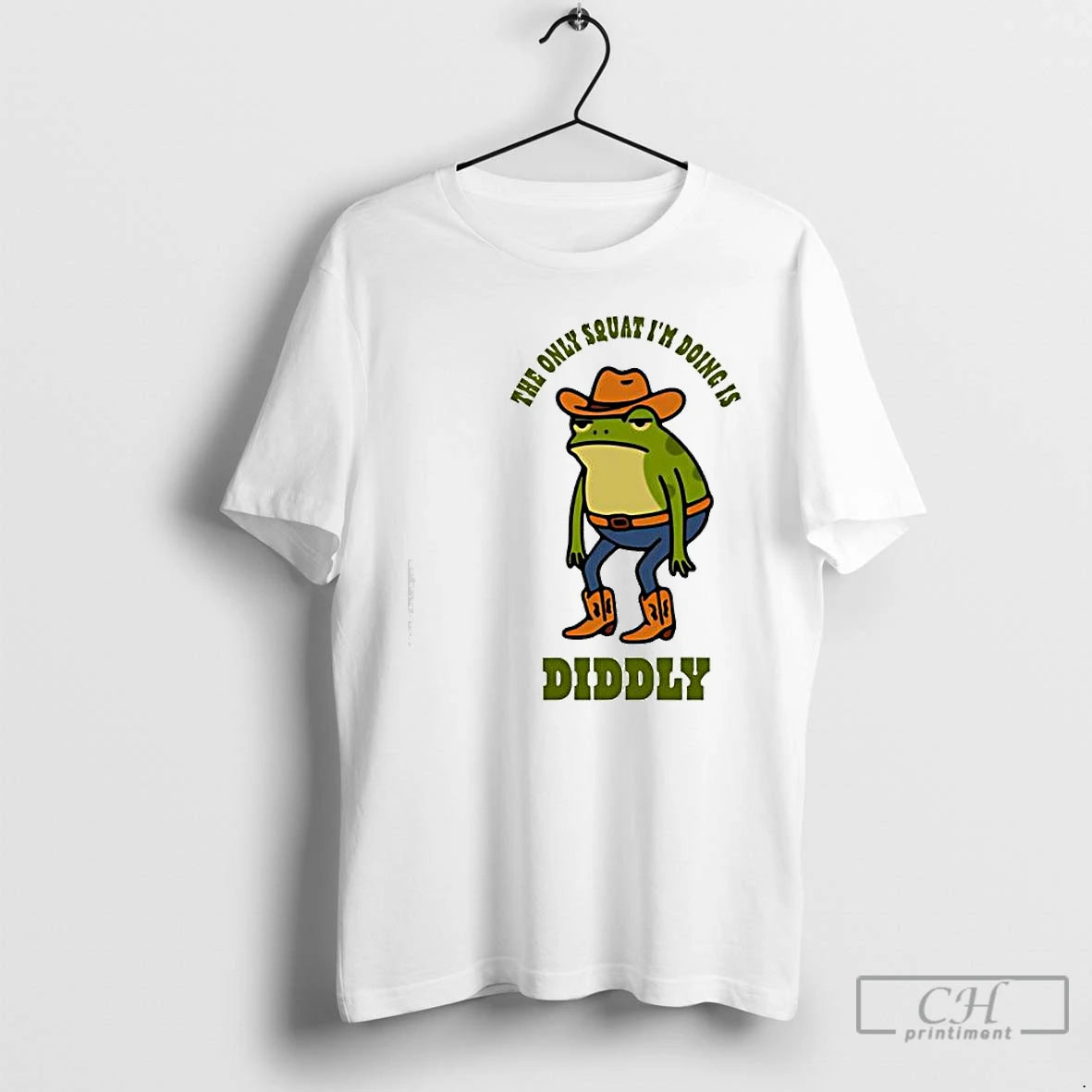 Classic Diddly Squat Frog The Only Squat Im Doing Is Diddly T-Shirts, Hoodie, Sweatshirt | PopFlextees.com